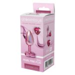 Анальна пробка рожева Dream Toys Gleaming Love з декоративним каменем у вигляді серця, S