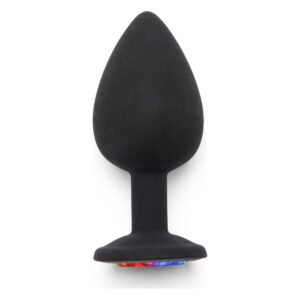 Анальна пробка Toy Joy Rainbow Booty Jewel з райдужним кристалом, чорний, Large