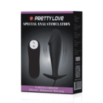Анальна вібропробка Pretty Love з пультом, чорна, 10 х 3 см