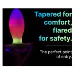 Анальна вібропробка з RGB-підсвічуванням та додатком Illumination The Plug, біла, 10,2 × 3,2 см