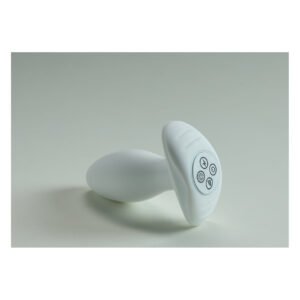 Анальна вібропробка з RGB-підсвічуванням та додатком Illumination The Plug, біла, 10,2 × 3,2 см