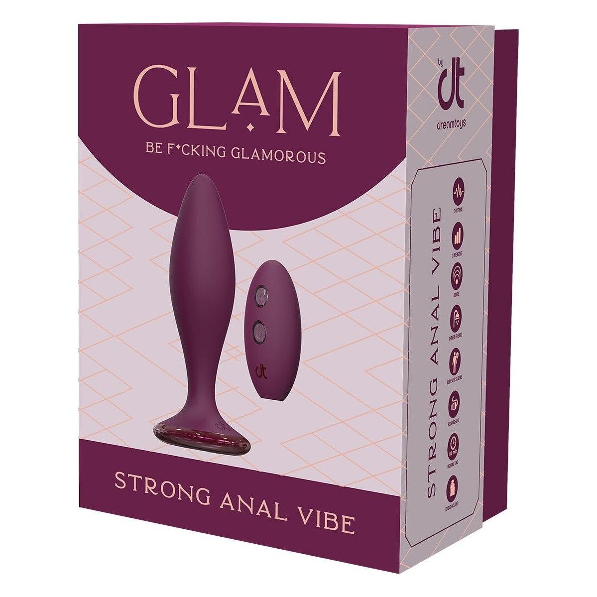Анальний вібратор Dreamtoys Glam з пультом, фіолетовий, 12.8 см Анальний вібратор Dreamtoys Glam з пультом, фіолетовий, 12.8 см