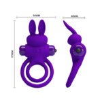 Ерекційне кільце PRETTY LOVE Penis Ring подвійним кільцем, фіолет
