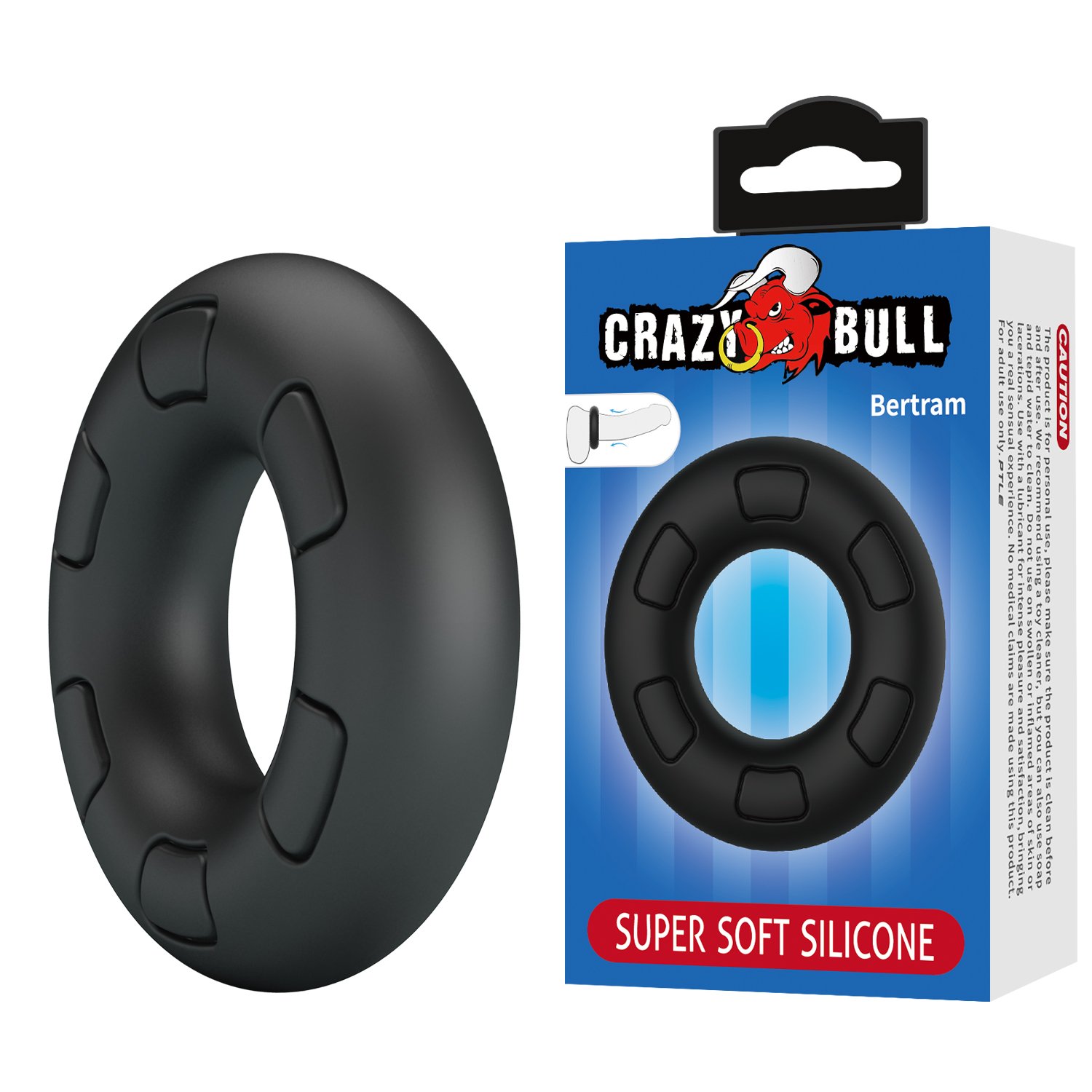 Ерекційне кільце Crazy Bull Bertram, чорне, 6,6 х 1,8 см Ерекційне кільце Crazy Bull Bertram, чорне, 6,6 х 1,8 см