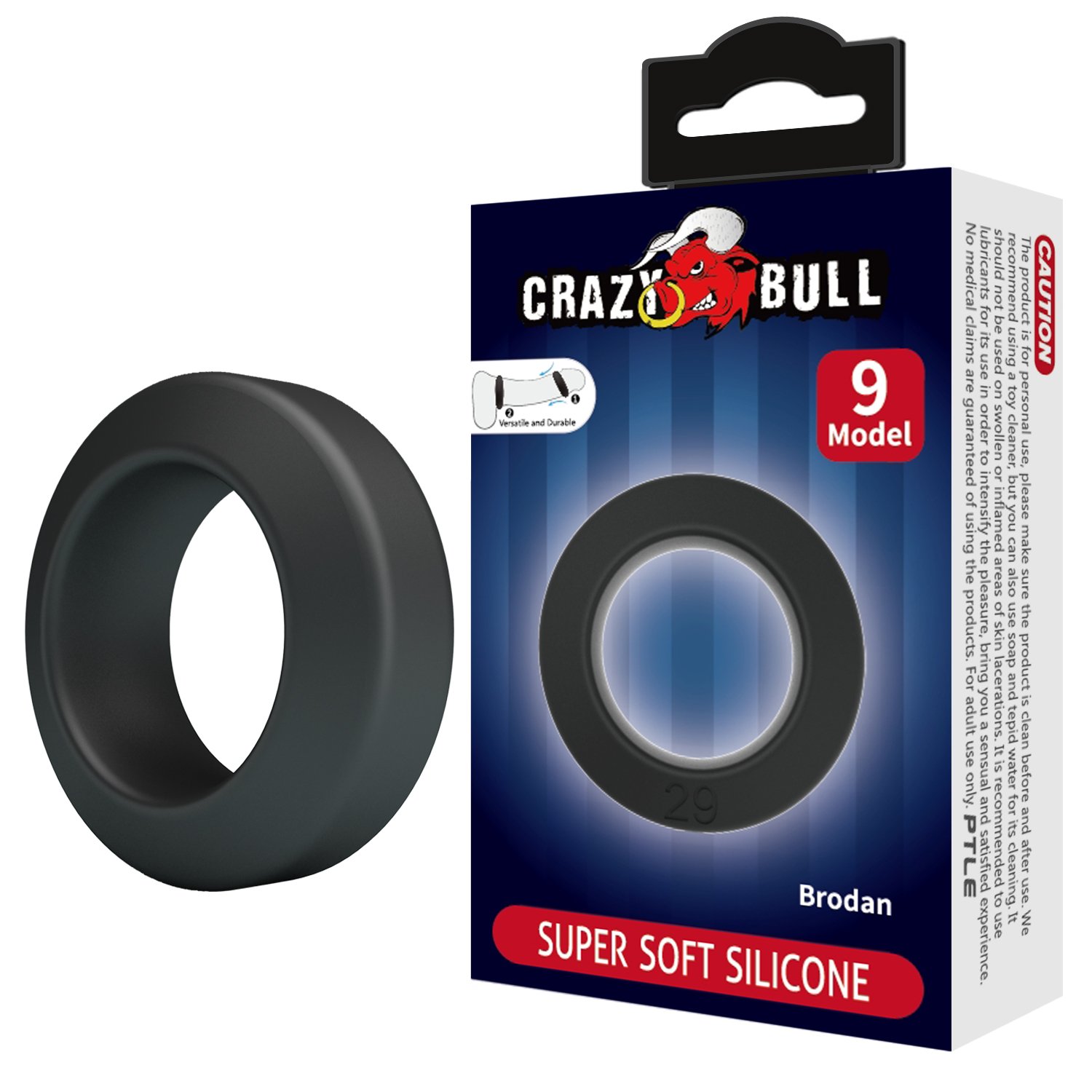 Ерекційне кільце Crazy Bull Model 9 Brodan, чорне, 5.5 х 1 см Ерекційне кільце Crazy Bull Model 9 Brodan, чорне, 5.5 х 1 см