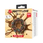Ерекційне кільце Pretty Love Choco у формі пончика з кремом, коричневе, 4,6 × 2 см