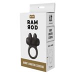 Ерекційне віброкільце Dreamtoys Ramrod Rabbit з вушками для клітора, чорне