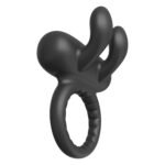 Ерекційне віброкільце Dreamtoys Ramrod Rabbit з вушками для клітора, чорне