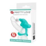 Ерекційне віброкільце з кроликом PRETTY LOVE Passionate Dante силіконове, бірюзове