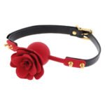 Кляп з декоративною трояндою Taboom Wild Roses Ball Gag чорний-червоний