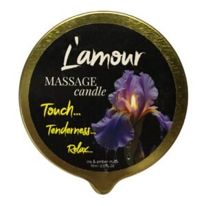 Масажна свічка L'amour Iris Amber Milk золота, 70 мл
