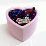 Масажна свічка з ароматом чорниці Candy Blueberry у формі серця, 70 мл
