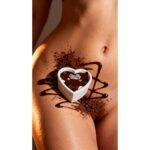 Масажна свічка з ароматом шоколаду Candy Chocolate у формі серця, 70 мл