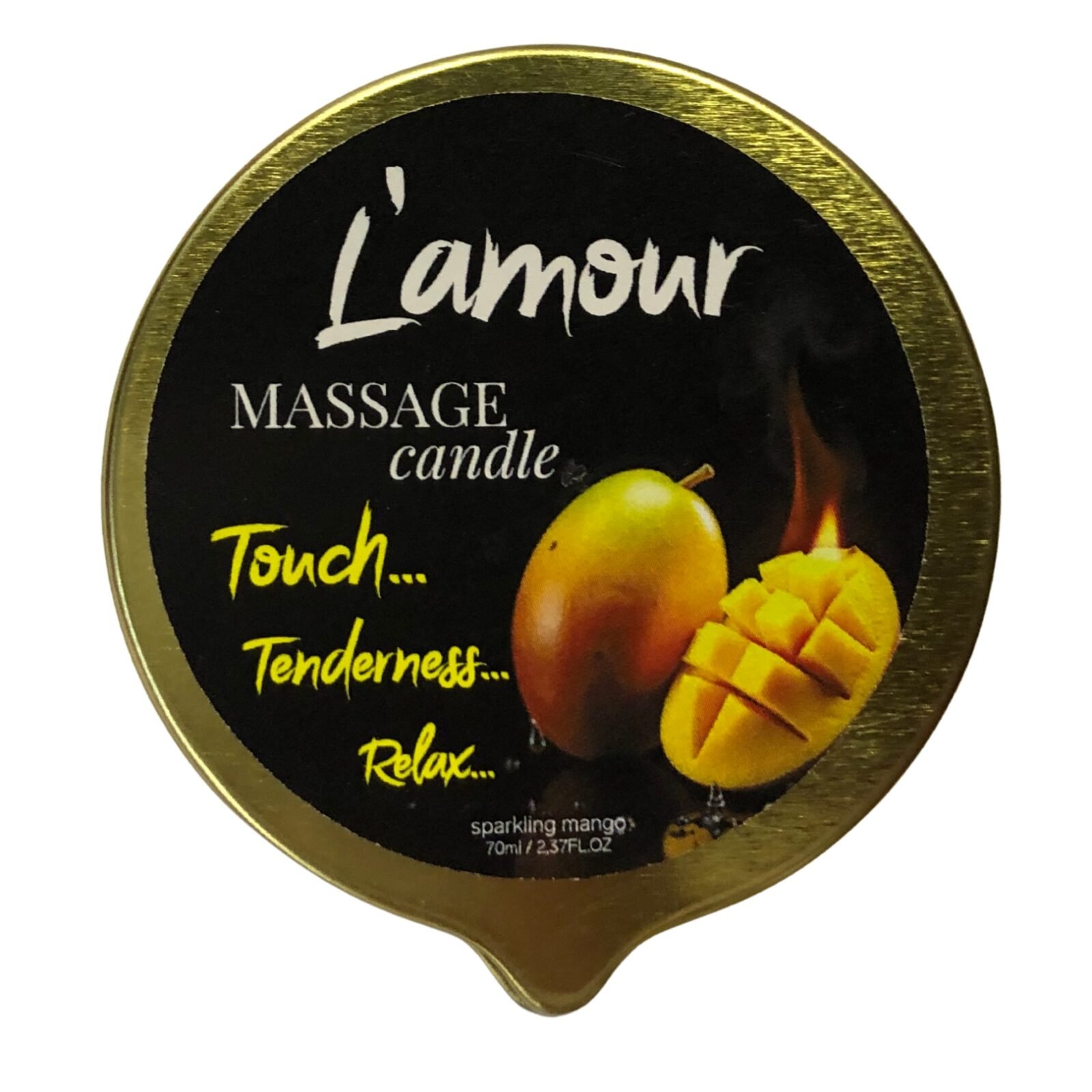 Масажна свічка L'amour Sparkling Mango золота, 70 мл Масажна свічка L'amour Sparkling Mango золота, 70 мл