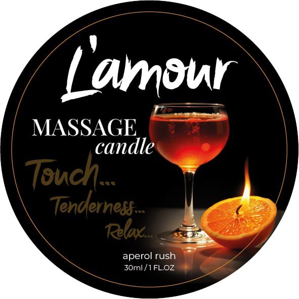Массажная свеча L'amour Aperol Rush с ароматом коктейля Апероль, 30 мл Массажная свеча L'amour Aperol Rush с ароматом коктейля Апероль, 30 мл