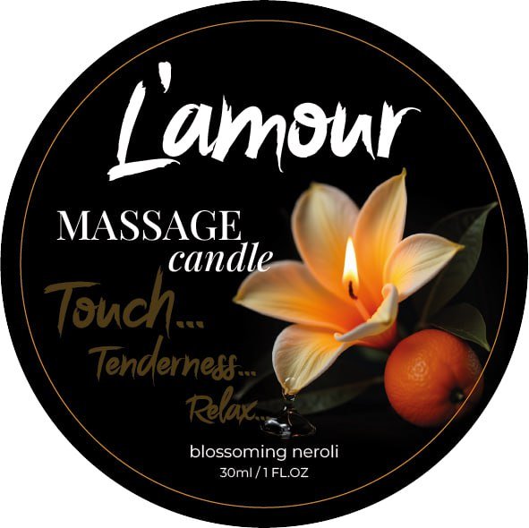 Масажна свічка L'amour Blossoming Neroli з ароматом апельсина, 30 мл Масажна свічка L'amour Blossoming Neroli з ароматом апельсина, 30 мл