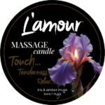 Масажна свічка L'amour Iris and Amber Musk з ароматом ірису та бурштинового мускусу, 30 мл