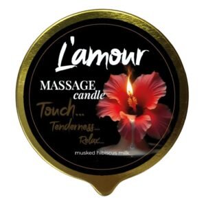 Масажна свічка L'amour Musked Hibiscus & Milk, золота, 70 мл