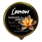 Масажна свічка L'amour Rain-Kissed Leather and Vanilla, золота, 70 мл