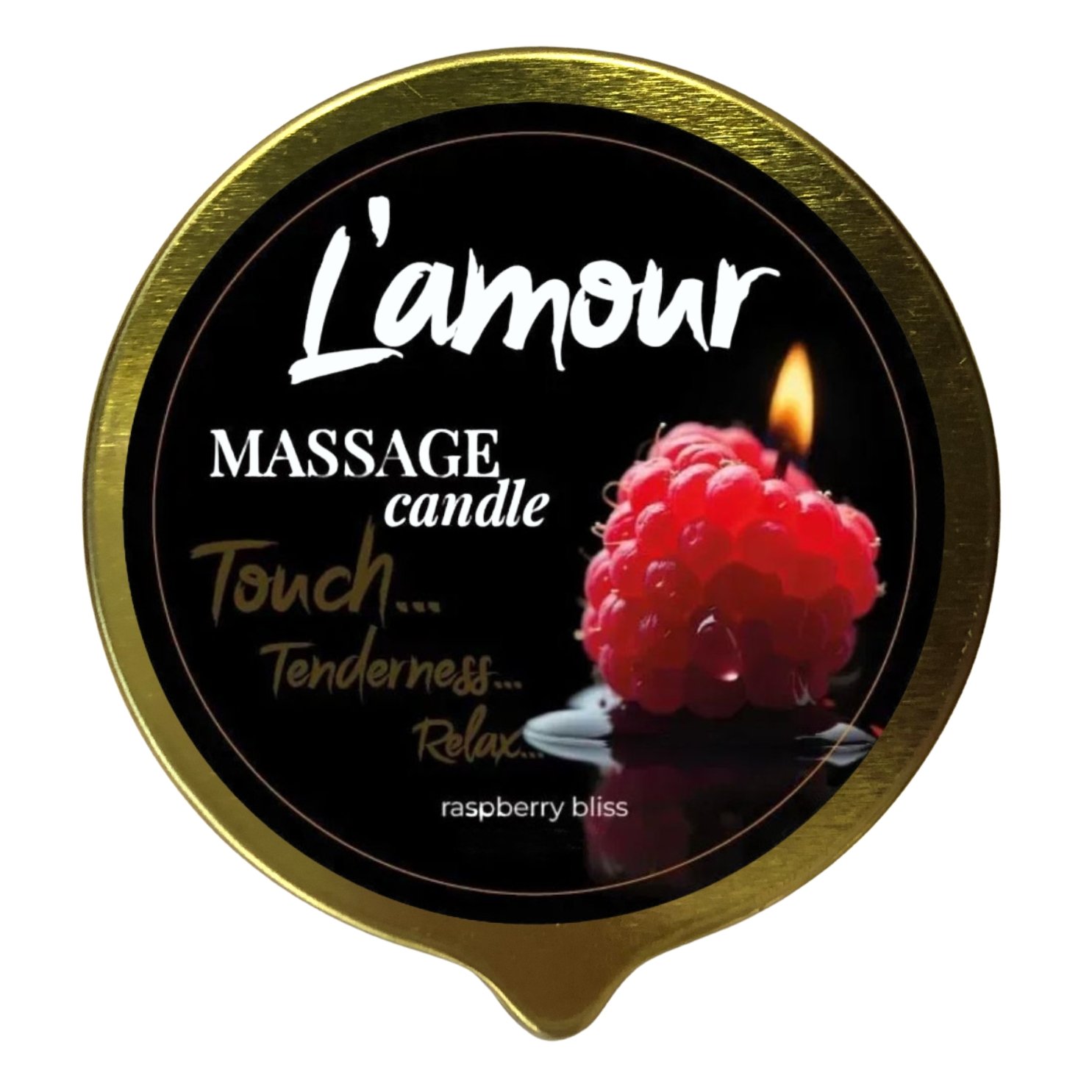 Масажна свічка L’amour Raspberry Bliss, золота, 70 мл Масажна свічка L’amour Raspberry Bliss, золота, 70 мл