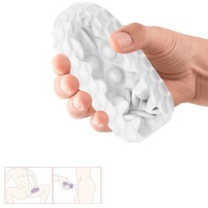 Мастурбатор хай-тек Venus-X Egg VIOLET двосторонній рельєф, білий, фіолетовий, 13.1 х 6.5 см.