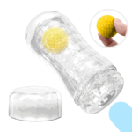 Мастурбатор в колбе PRETTY LOVE Planet прозрачный, с желтым шариком, 18 х 7.7 см