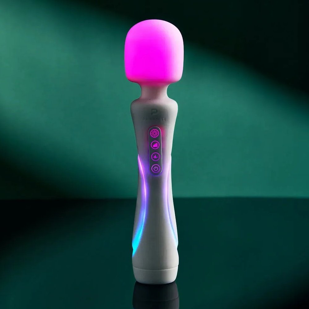 Мікрофон із вібрацією, RGB-підсвічуванням та додатком Illumination The Wand, білий, 24,8 × 5,1 см Мікрофон із вібрацією, RGB-підсвічуванням та додатком Illumination The Wand, білий, 24,8 × 5,1 см