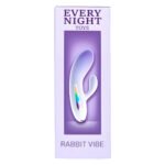 Міні вібратор кролик із кольоровим світлодіодом Every Night Toys, 7 режимів вібрації, бузковий градієнт