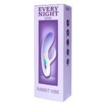Міні вібратор кролик із кольоровим світлодіодом Every Night Toys, 7 режимів вібрації, бузковий градієнт