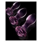 Набір анальних пробок DreamToys Glaze Glass Rosebud скляний, рожевий, 3 шт.