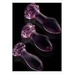 Набір анальних пробок DreamToys Glaze Glass Rosebud скляний, рожевий, 3 шт.