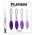 Набір тренажерів Кегеля Evolved Playboy Put In Work 4 вагінальних яйця, фіолетовий