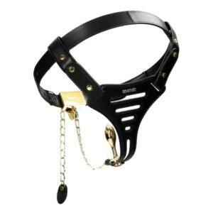 Пояс вірності Lockink Sevanda Beg & Ask Chastity Pants з повідцем та анальною пробкою, L