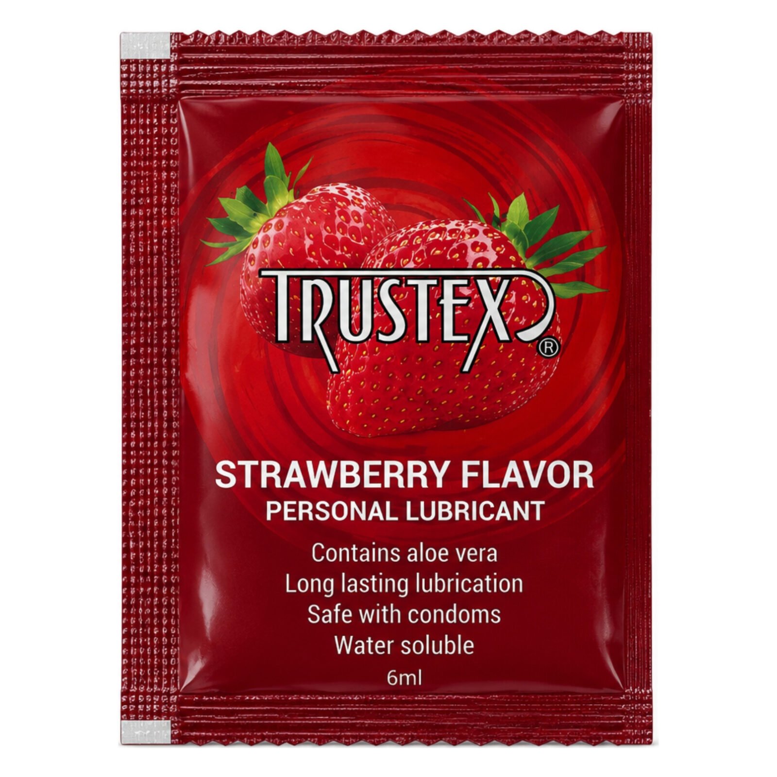 Саше/Лубрикант на водній основі Trustex Strawberry зі смаком полуниці, 6 мл Саше/Лубрикант на водній основі Trustex Strawberry зі смаком полуниці, 6 мл
