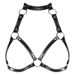 Портупея на груди Obsessive A740 harness black O/S, штучна шкіра