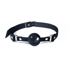 Кляп силіконовий Feral Feelings Silicon Ball Gag Black/Black, чорний ремінець, чорна кулька