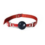 Кляп силіконовий Feral Feelings Silicon Ball Gag Red/Black, червоний ремінець, чорна кулька