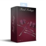 Набір для БДСМ Feral Feelings BDSM Kit 3 Burgundy, наручники, поножі, хрестовина