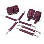 Набір для БДСМ Feral Feelings BDSM Kit 3 Burgundy, наручники, поножі, хрестовина