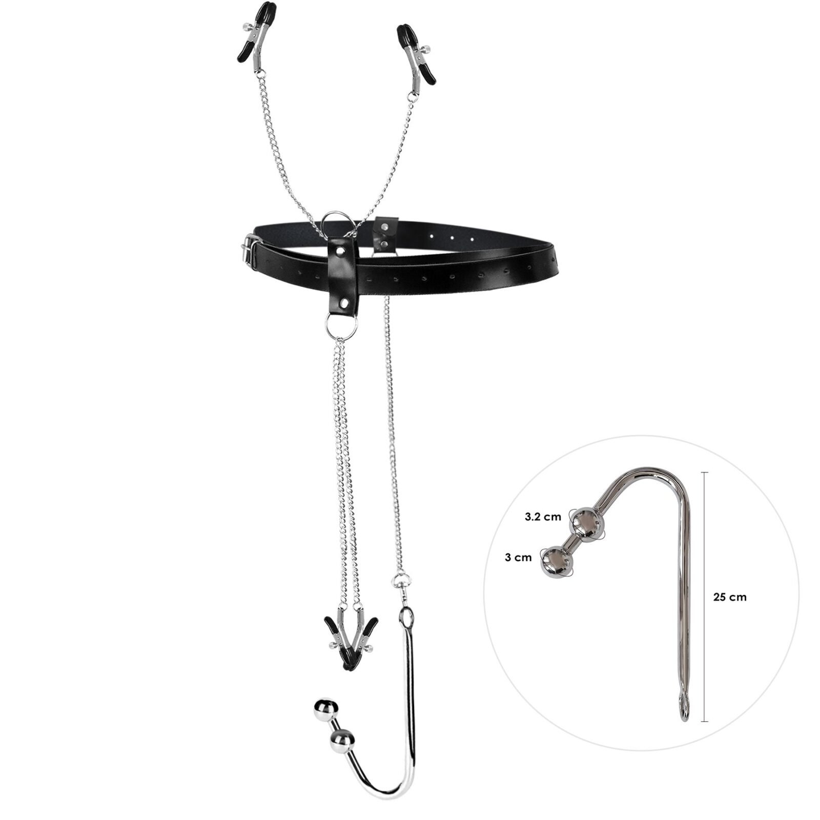 Бондажний набір із металевим анальним гаком №3 Art of Sex Blanca Bondage set with anal hook №3 Бондажний набір із металевим анальним гаком №3 Art of Sex Blanca Bondage set with anal hook №3