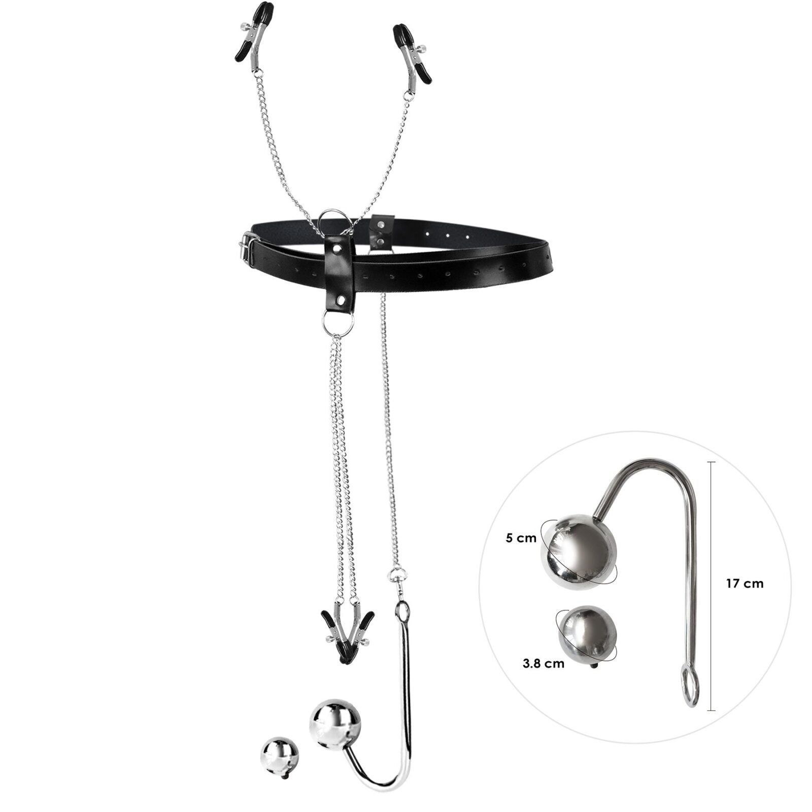 Бондажний набір із металевим анальним гаком №4 Art of Sex Blanca Bondage set with anal hook №4 Бондажний набір із металевим анальним гаком №4 Art of Sex Blanca Bondage set with anal hook №4