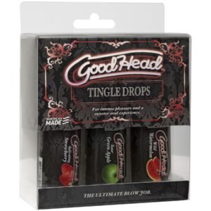 Набір крапель для мінету Doc Johnson GoodHead Tingle Drops, 3х29,5 мл, кавун, зелене яблуко, полуниця