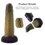 Фалоімітатор для секс-машин Hismith 8.5″ Squama Beast Silicone Dildo Monster Series, KlicLok