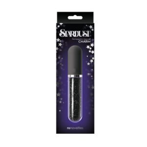 Скляний вібратор з кристалами NS Novelties, чорний, 16,2 см × 2,7 см