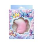 Стимулятор клітора з довгим обертовим язичком UNIVIBE Єдиноріг, 10 режимів, градієнт біло-рожевий