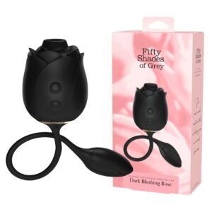 Стимулятор клітора з ефектом всмоктування та вібруючим яйцем Fifty Shades of Grey у вигляді троянди, чорний