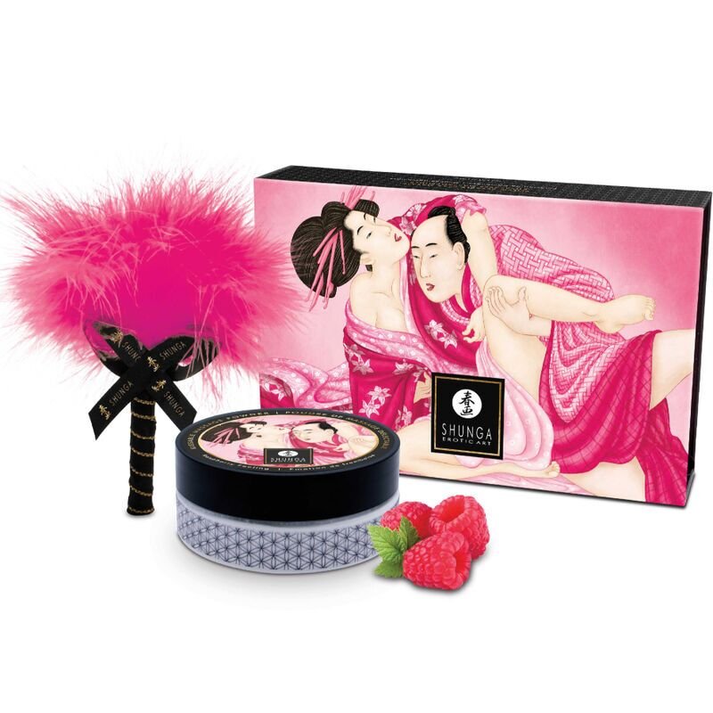 Смачна пудра для оральних пестощів Shunga Body Powder Raspberry feeling, 75 г, аромат малини Смачна пудра для оральних пестощів Shunga Body Powder Raspberry feeling, 75 г, аромат малини
