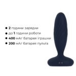 Анальна смарт-вібропробка з пульсацією Svakom Jordan Navy Blue, пульт ДК