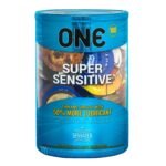 Набір презервативів ONE Super Sensitive, 100 шт, гладенькі, з додатковою змазкою, паковання-тубус