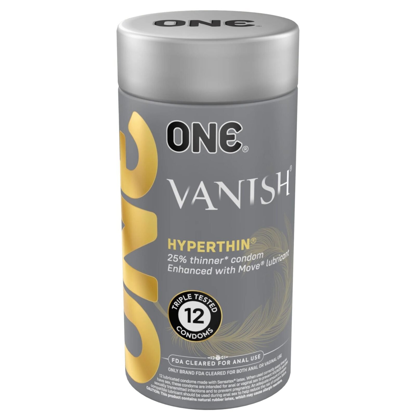 Презервативи ONE Vanish Hyperthin, 12 шт, ультратонкі, зі змазкою, подарункове паковання-тубус Презервативи ONE Vanish Hyperthin, 12 шт, ультратонкі, зі змазкою, подарункове паковання-тубус